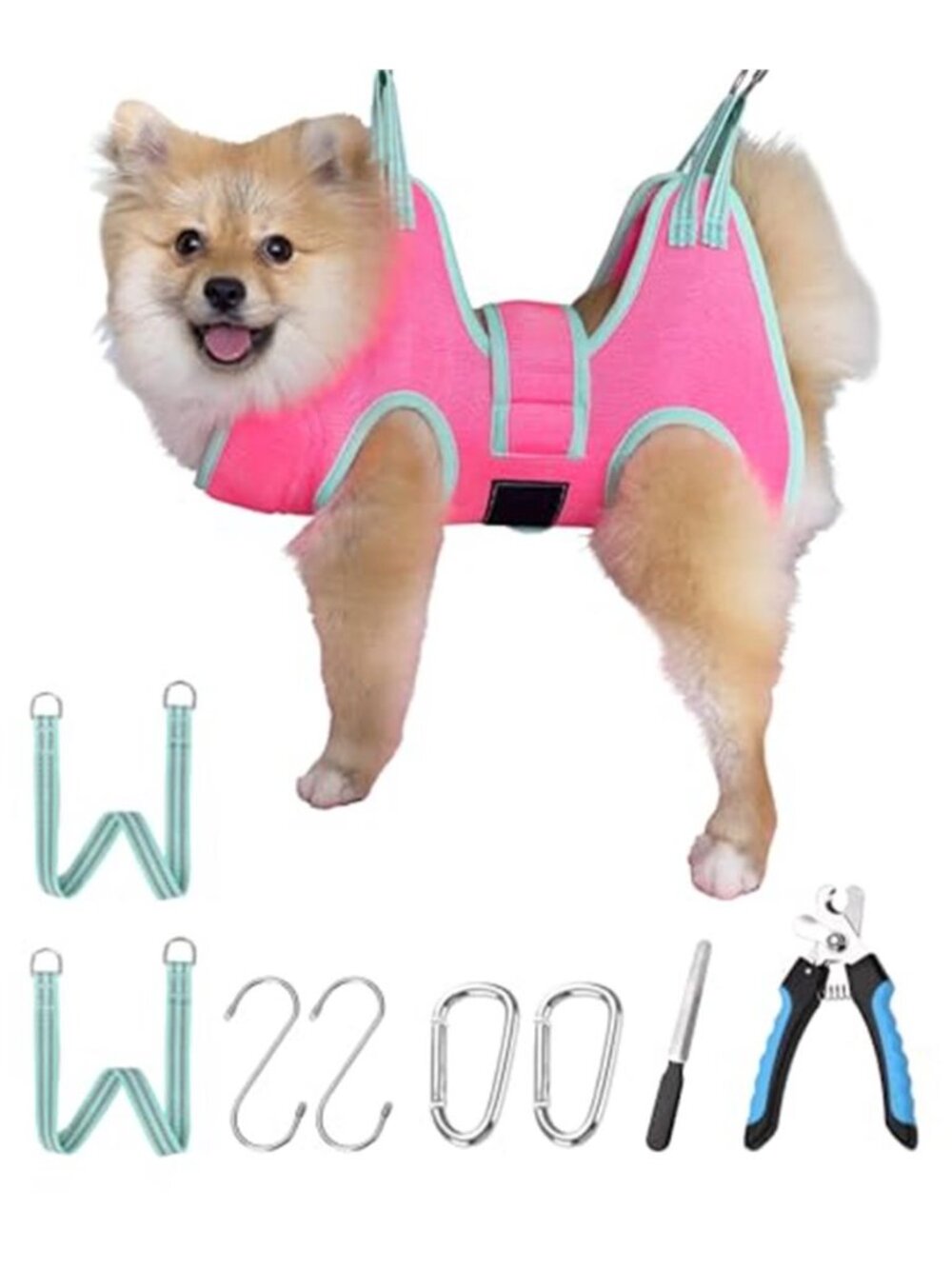Dog Grooming Hammock XS Pink Hanging Harness Holder for Nail